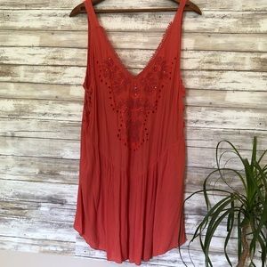 Free People Coral Tank Top or Coverup. Fits L/XL